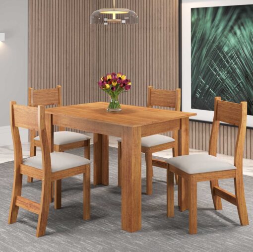 Mesa Perla 110x75 com 4 Cadeiras Brisa