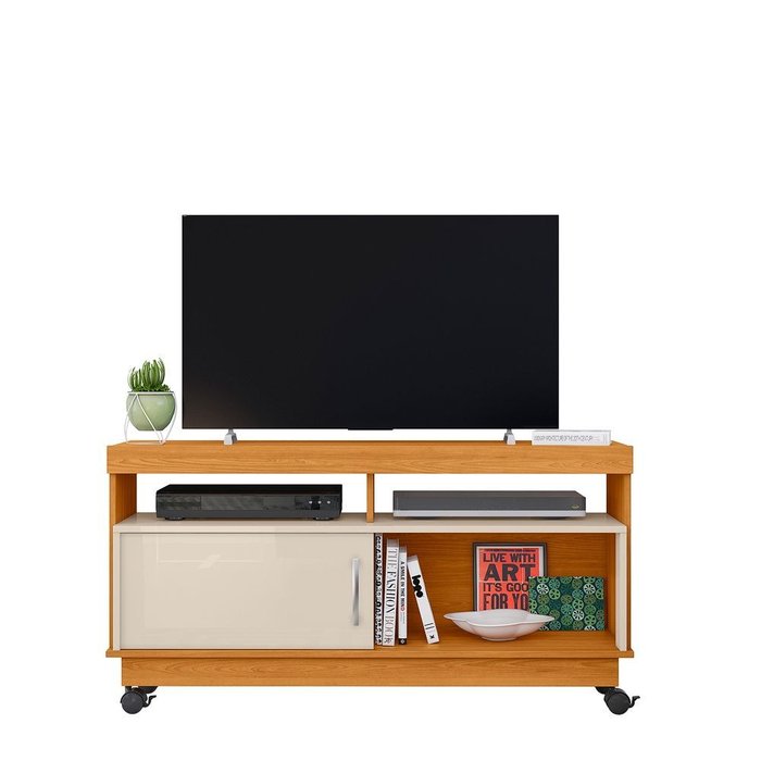 Rack Para Tv até 50 Polegadas 1 Porta e Rodízios Artur