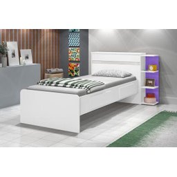 Cama Solteiro Bau Jade com Gavetas Flex J A Moveis