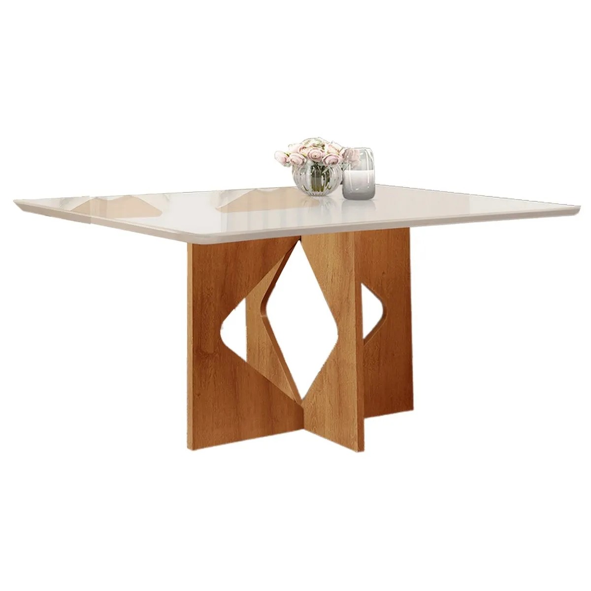 Mesa Milão 120x90 Tampo Smart com 6 cadeiras