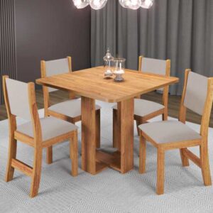 Mesa Wave Oasis 90x90 com 4 Cadeiras