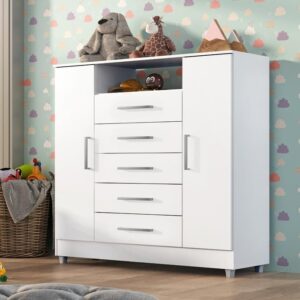 Cômoda Isabele 5 Gavetas 2 Porta Quarta Divisao