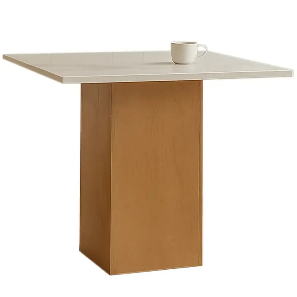 Mesa Dakota 90x90 Tampo Dakota Plus Canto Reto sem Vidro com 4 cadeiras