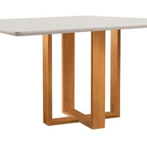 Mesa Evelin 160x90 MR Tampo Malaga MDF.Vdr e Base Evelin com 6 cadeiras