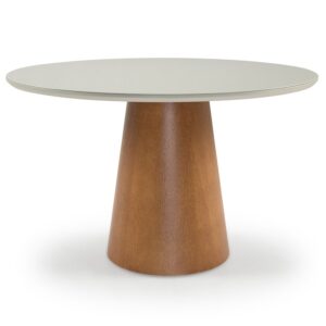 Mesa Moscou 110x110 Tampo MDF Laqueado Redondo com 4 cadeiras
