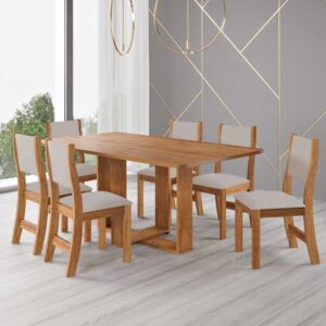 Mesa Luar Luna 160x80 com 6 Cadeiras