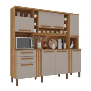 Armário De Cozinha Acácia 8 Portas 2 Gavetas