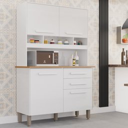 Armário Para Cozinha 4 Portas 2 Gavetas Sofia Plus