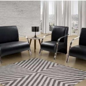 Conjunto de Poltronas Veneza Braco de Aluminio 2.1.1Lgs Veludo  Decorar