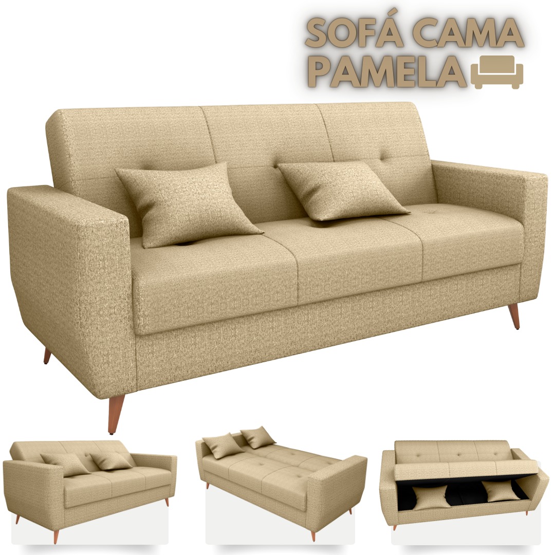 Sofá-Cama com Baú MX Pamela 1 Estágio