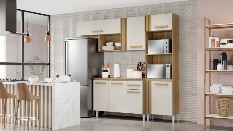Cozinha Compacta Vitoria com Balcão Naiomi 7P1G